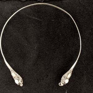 Sterling silver snake collar necklace